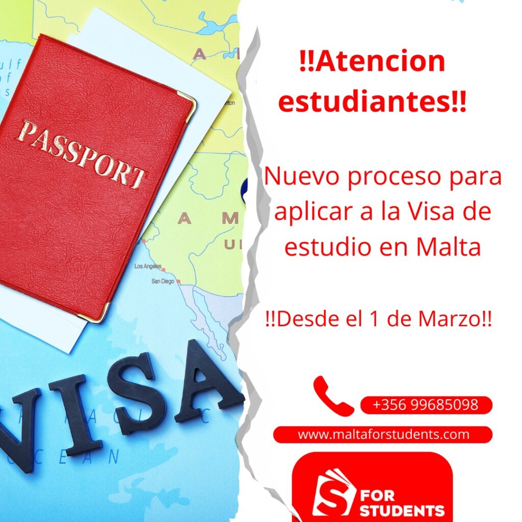 Un pasaporte abierto sobre un mapa de Malta, destacando una etiqueta que dice 'visa', simbolizando el nuevo proceso de visa de estudio/trabajo para latinoamericanos en 2024.