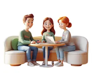 Icono personas sentados en un sofá