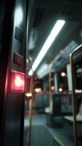 Botón de parada dentro de un autobús en Malta