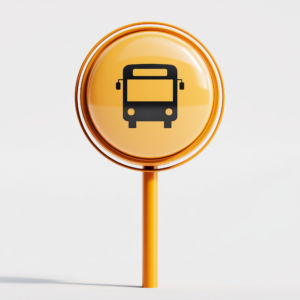 Icono de parada de autobús utilizado para representar el transporte público en Malta